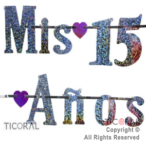 GUIRNALDA LETRA GIGANTE 15 A�OS HOLOGRAFICO x 1